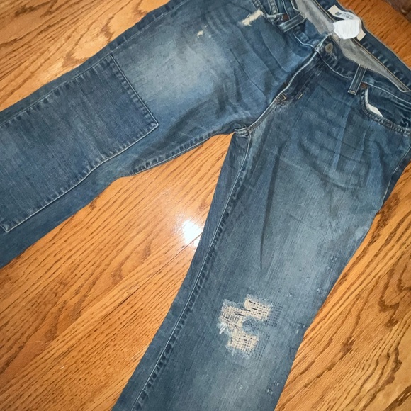 Vintage Gap original low-rise flare, distressed jeans. 10 regular. Gently worn. - Picture 3 of 5
